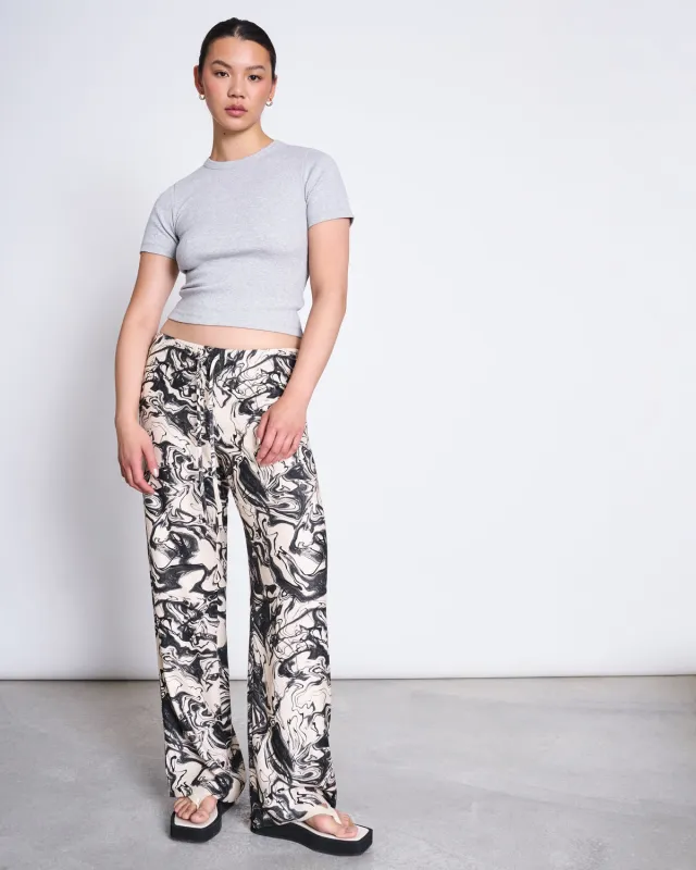 RIB T-SHIRT NILE LIGHT GREY GOTS sold by JAN 'N JUNE