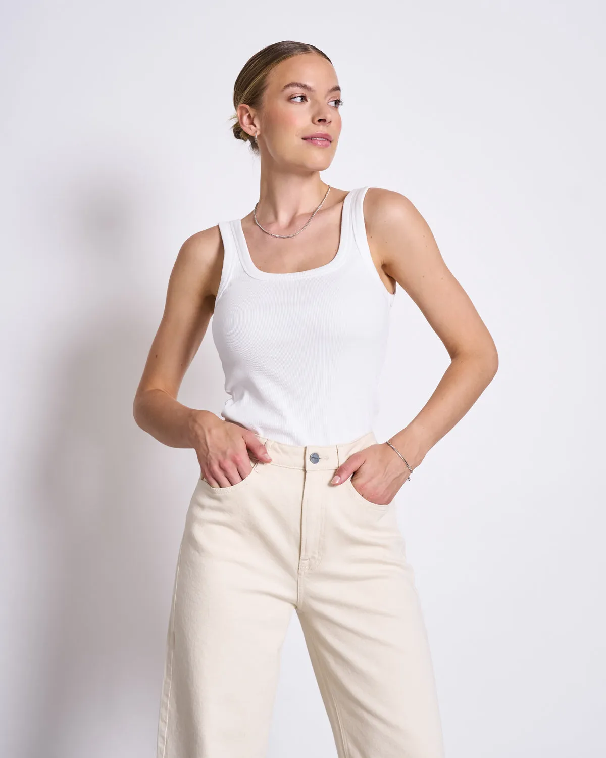RIB TOP TALLI WHITE GOTS sold by JAN 'N JUNE product image thumbnail 4