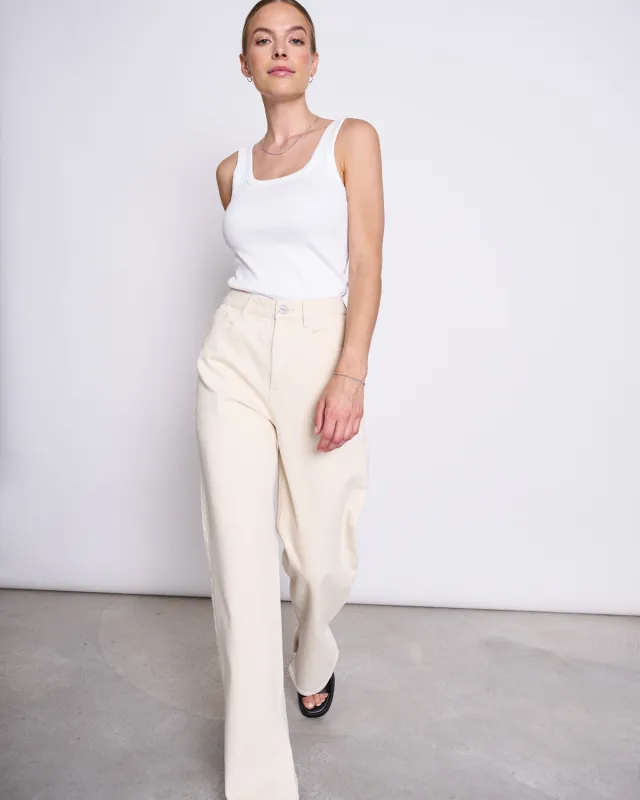 RIB TOP TALLI WHITE GOTS sold by JAN 'N JUNE