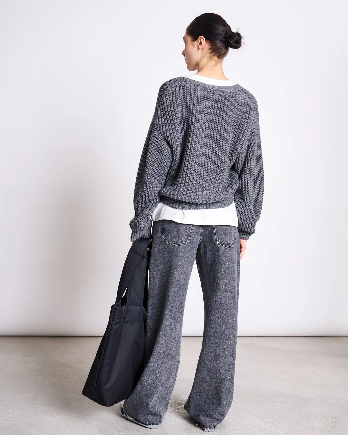 CHUNKY CARDIGAN LENA DARK GREY GOTS sold by JAN 'N JUNE product image thumbnail 3