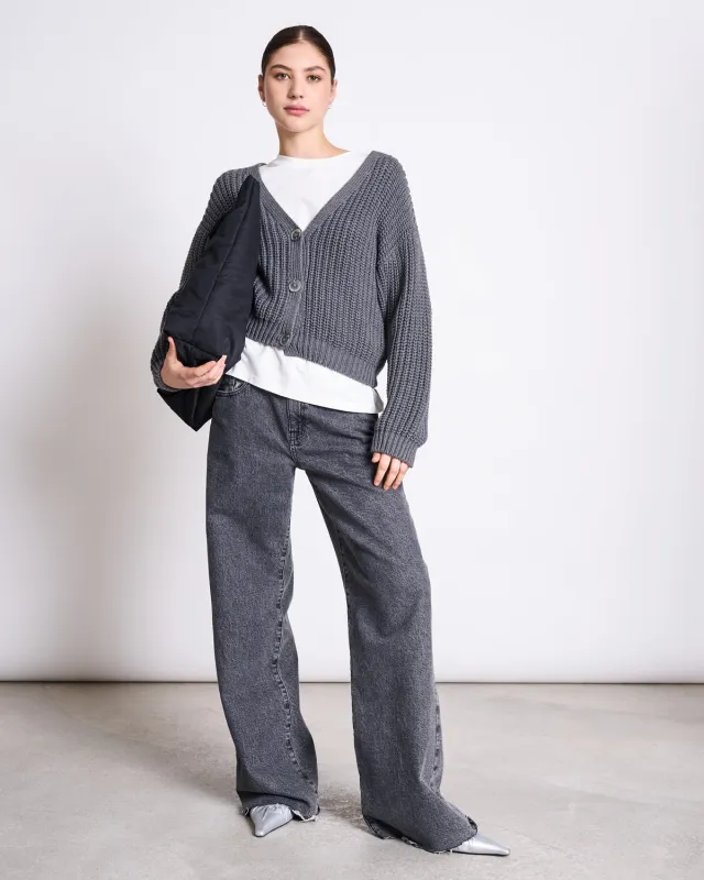 CHUNKY CARDIGAN LENA DARK GREY GOTS sold by JAN 'N JUNE