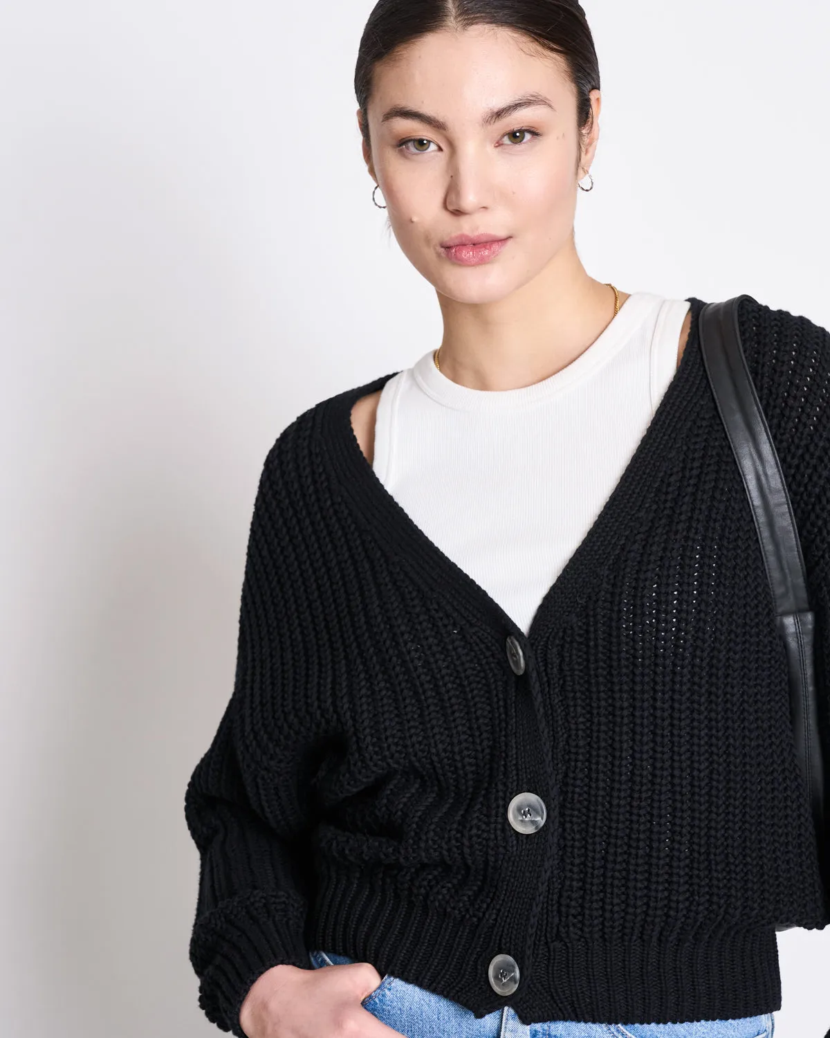 CHUNKY CARDIGAN LENA BLACK GOTS sold by JAN 'N JUNE product image thumbnail 4