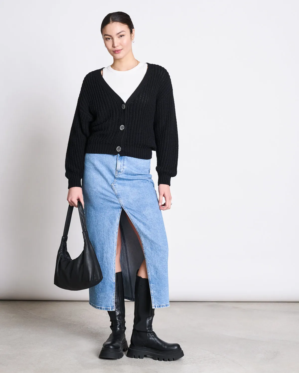 CHUNKY CARDIGAN LENA BLACK GOTS sold by JAN 'N JUNE product image thumbnail 3