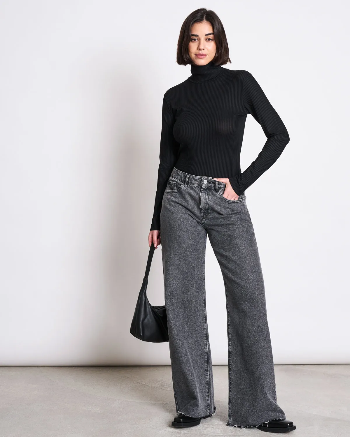 TENCEL™ LYOCELL RIB TURTLENECK MIO BLACK sold by JAN 'N JUNE product image thumbnail 2