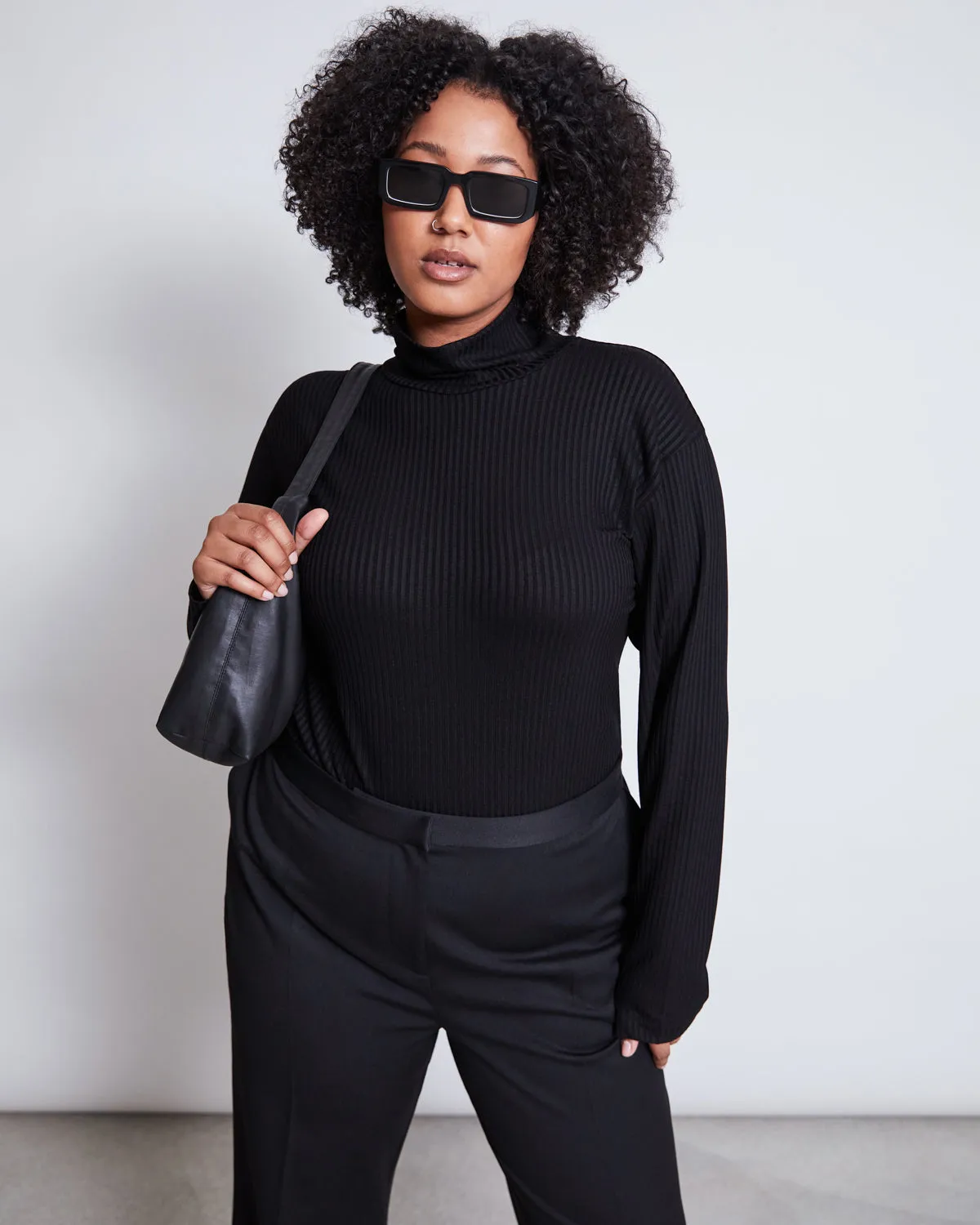 TENCEL™ LYOCELL RIB TURTLENECK MIO BLACK sold by JAN 'N JUNE product image thumbnail 4
