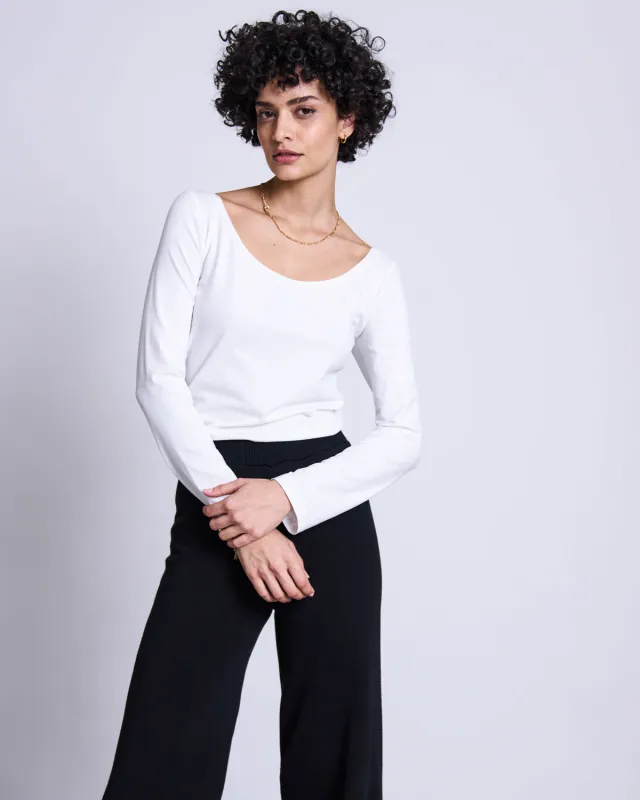COTTON LONGSLEEVE SCOOP WHITE sold by JAN 'N JUNE