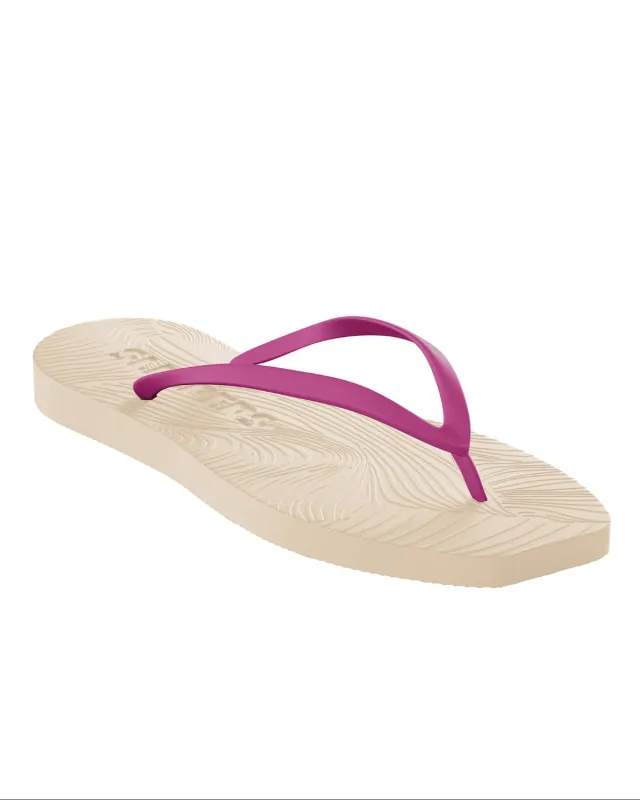 SLEEPERS TAPERED FLIP FLOPS EGGNOG FUCSIA sold by JAN 'N JUNE