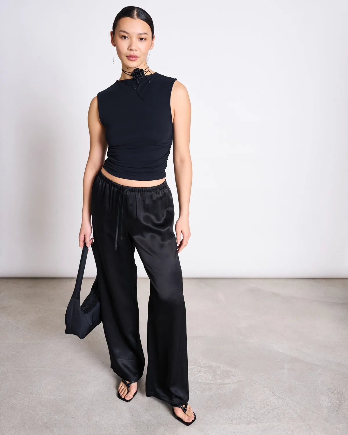 LOOSE SILKY PANTS FRIS BLACK sold by JAN 'N JUNE product image thumbnail 3