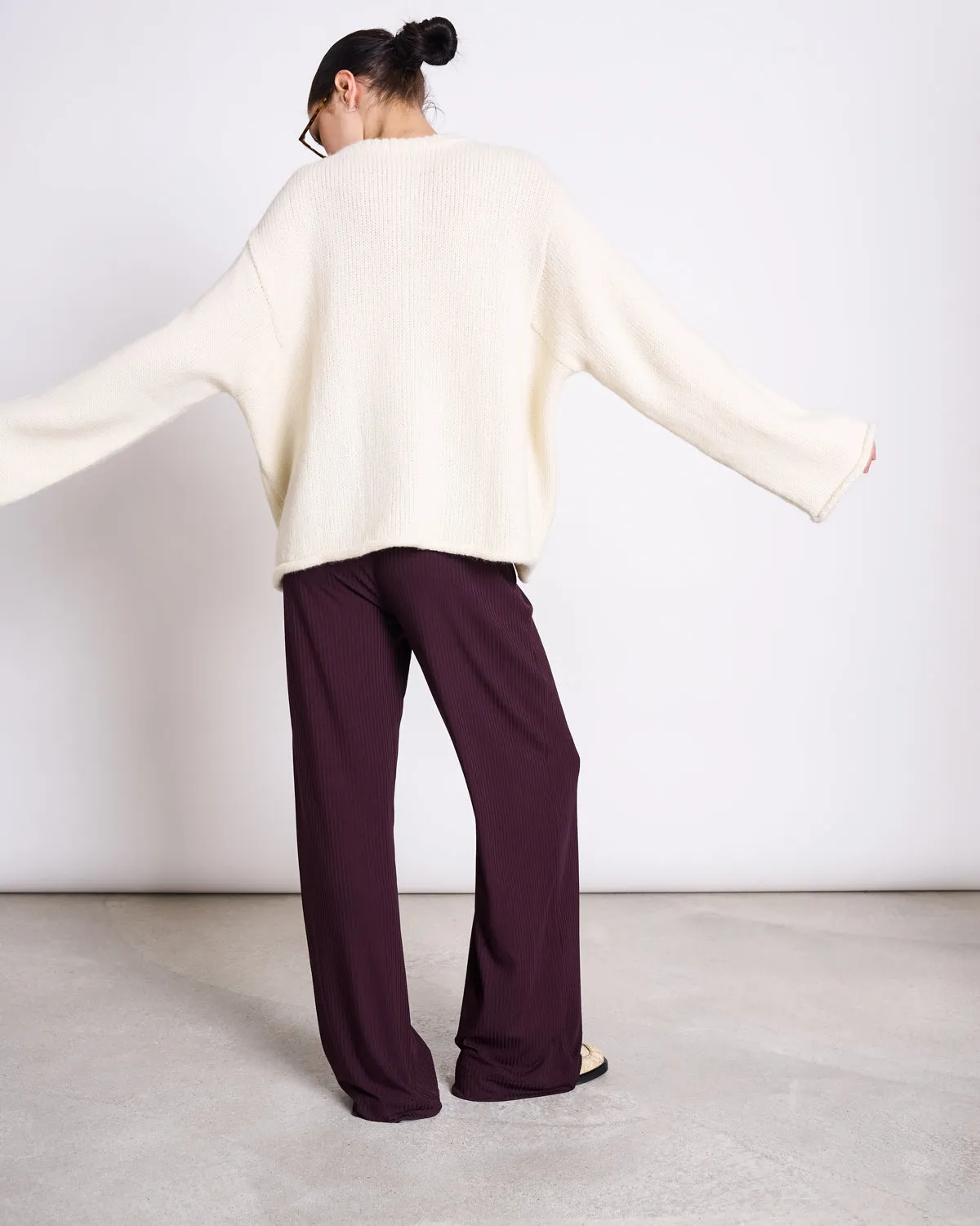 TENCEL™ LYOCELL RIB PANTS SMILLA CHERRY LACQUER sold by JAN 'N JUNE product image thumbnail 3