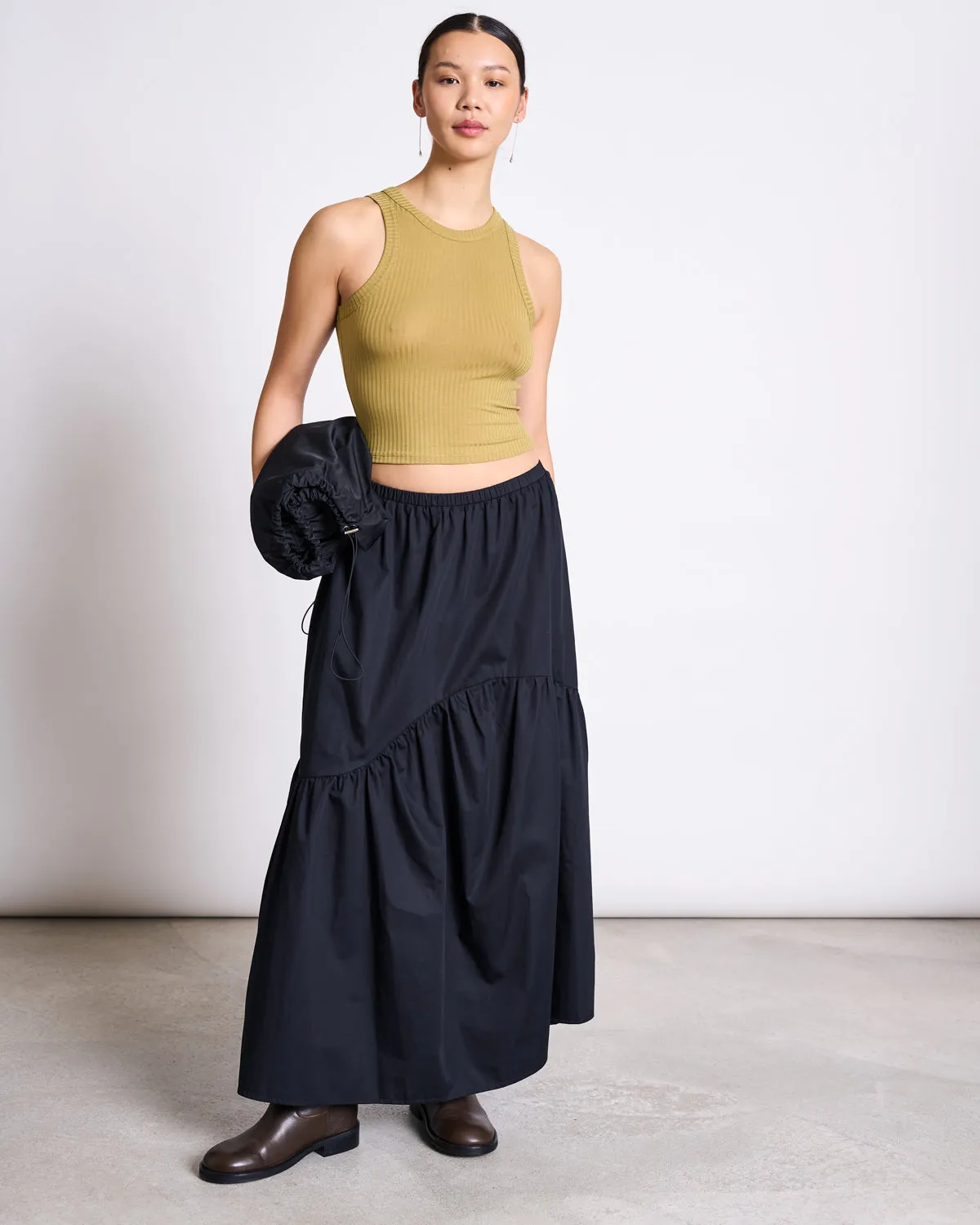 TIERED MAXI SKIRT ALCA BLACK sold by JAN 'N JUNE