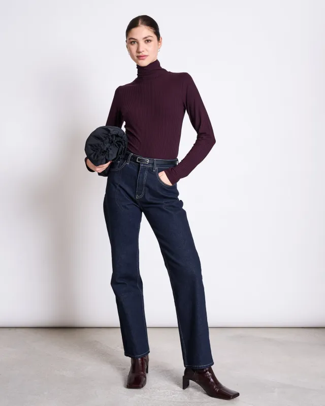 TENCEL™ LYOCELL RIB TURTLENECK MIO CHERRY LACQUER sold by JAN 'N JUNE