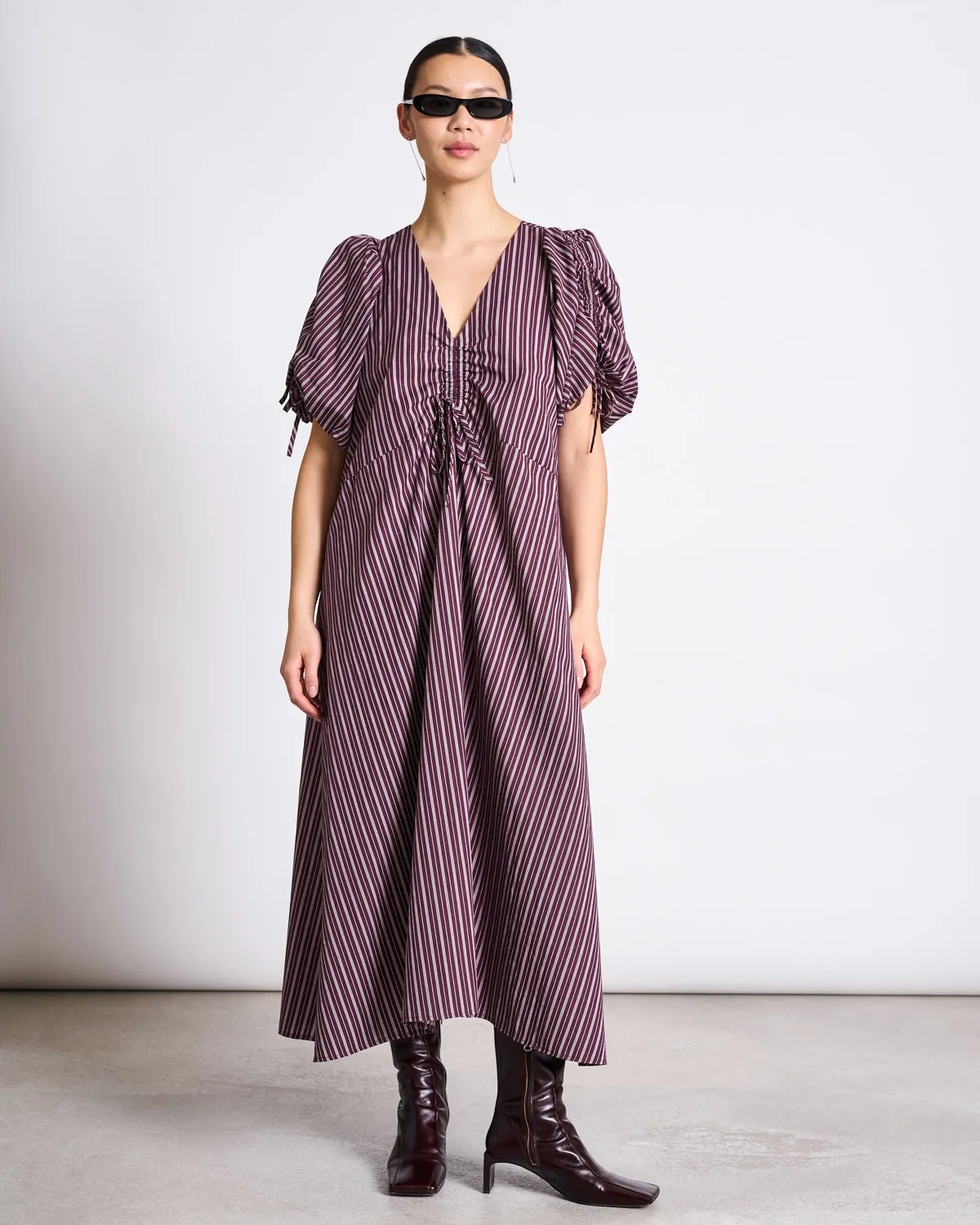 MAXI DRESS DANS CHERRY LACQUER WHITE STRIPED sold by JAN 'N JUNE product image thumbnail 4