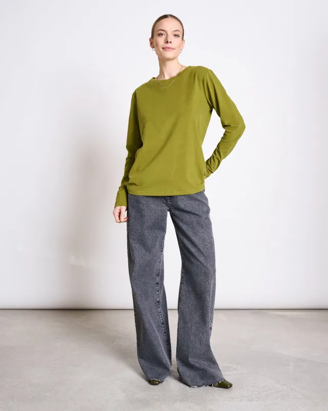 BRUSHED LONGSLEEVE BOY WOODY OLIVE GOTS sold by JAN 'N JUNE