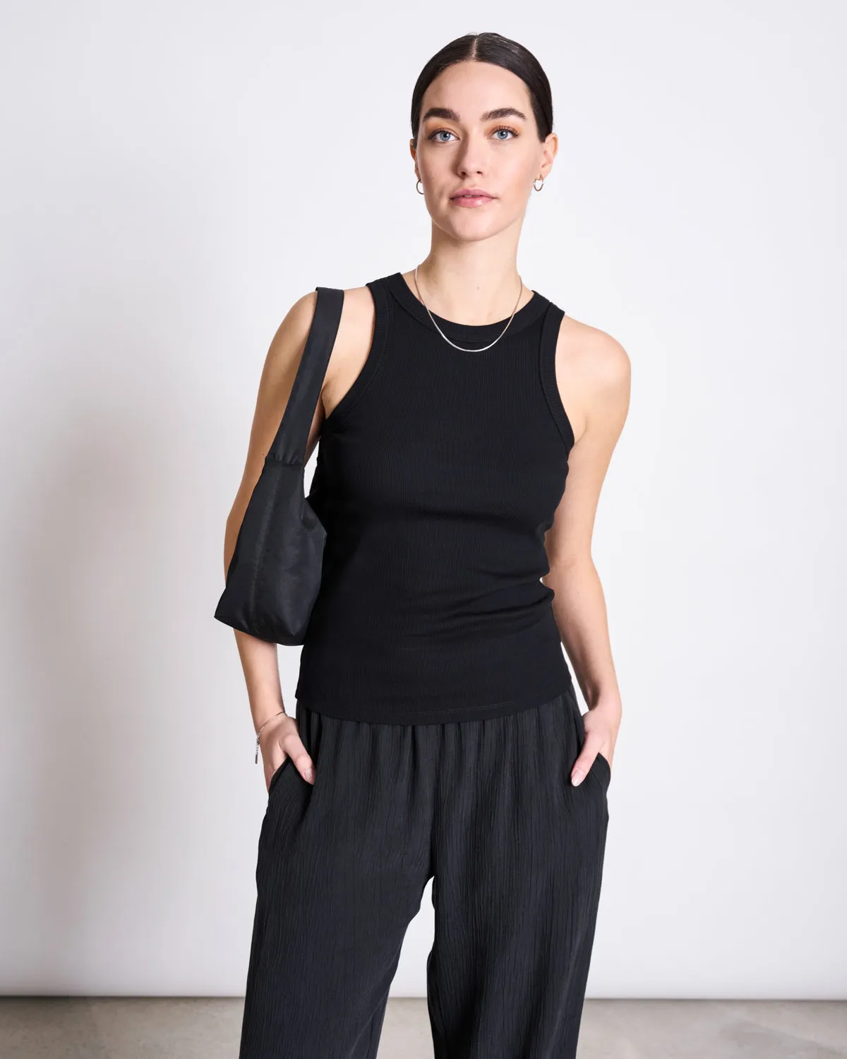 ORGANIC COTTON TANK TOP PORTO LONG BLACK GOTS sold by JAN 'N JUNE product image thumbnail 3