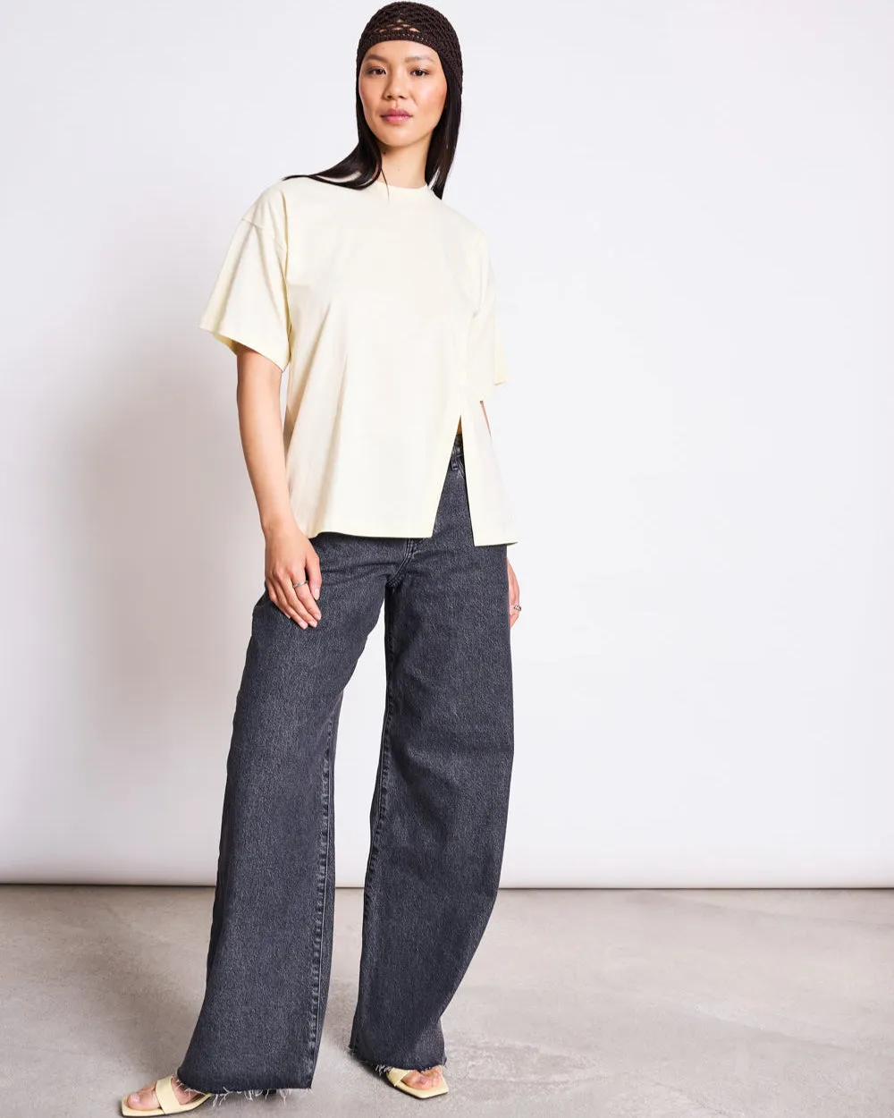 SLITTED T-SHIRT NADIL BUTTERMILK sold by JAN 'N JUNE product image thumbnail 2