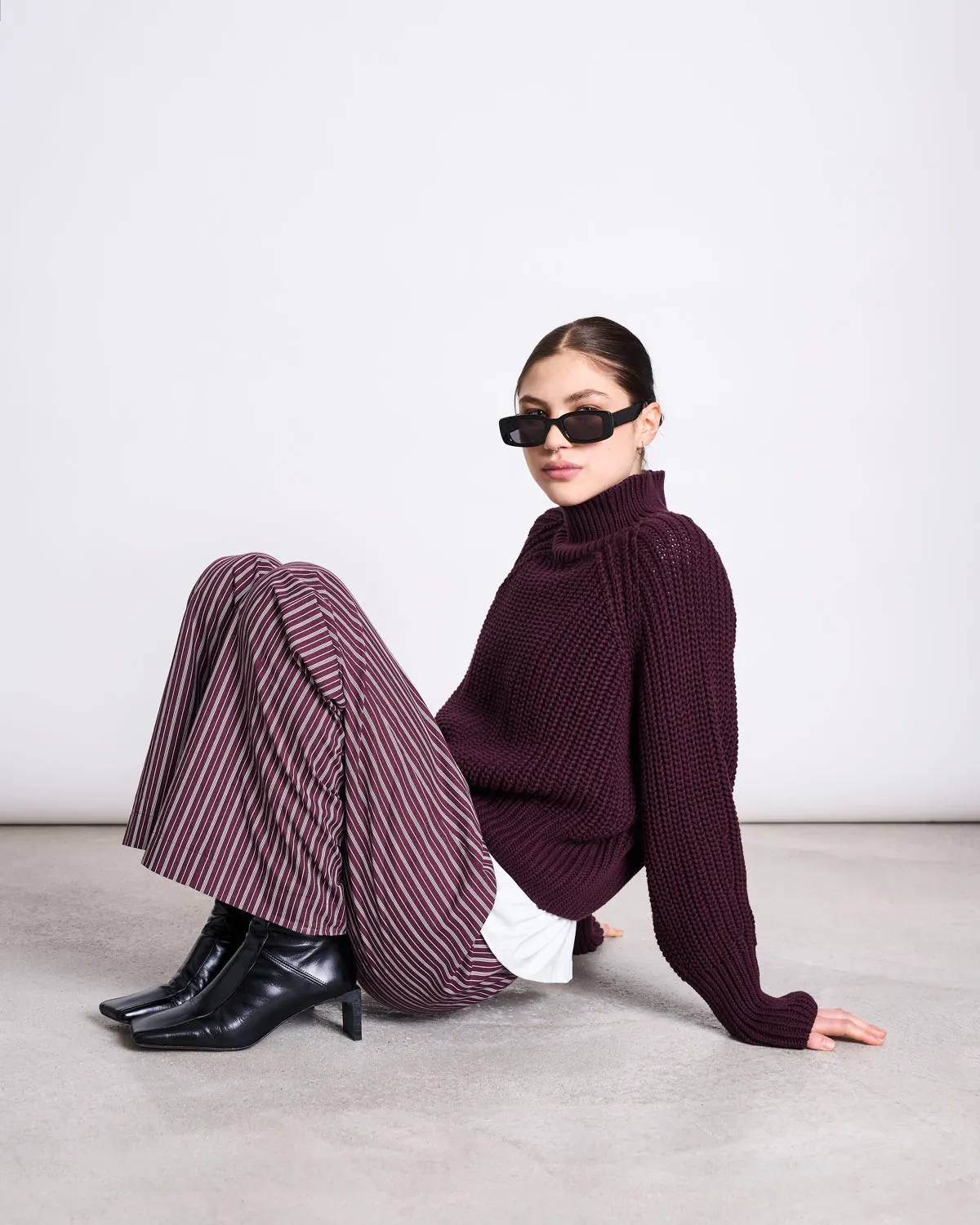 COTTON PANTS SOBY CHERRY LACQUER WHITE STRIPED GOTS sold by JAN 'N JUNE product image thumbnail 2