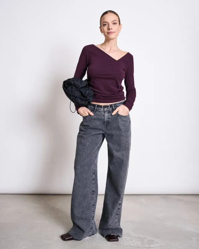 ASYMMETRICAL LONGSLEEVE CASMA CHERRY LACQUER GOTS sold by JAN 'N JUNE