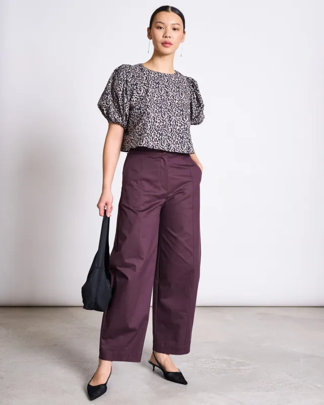 ORGANIC COTTON BARREL PANTS YAURI CHERRY LACQUER sold by JAN 'N JUNE