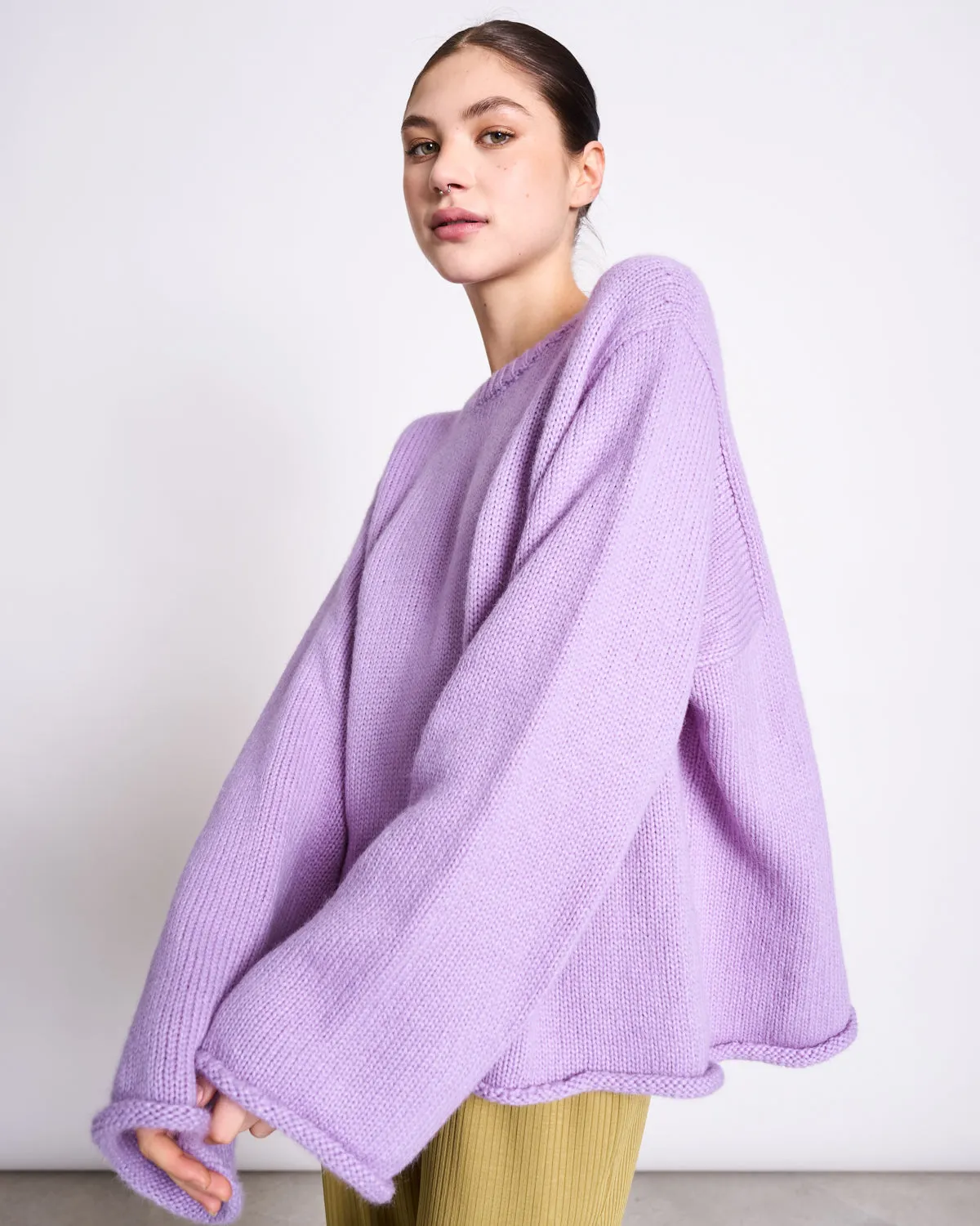 OVERSIZED ALPACA MIX JUMPER WOOLY SONA LAVENDER sold by JAN 'N JUNE product image thumbnail 4