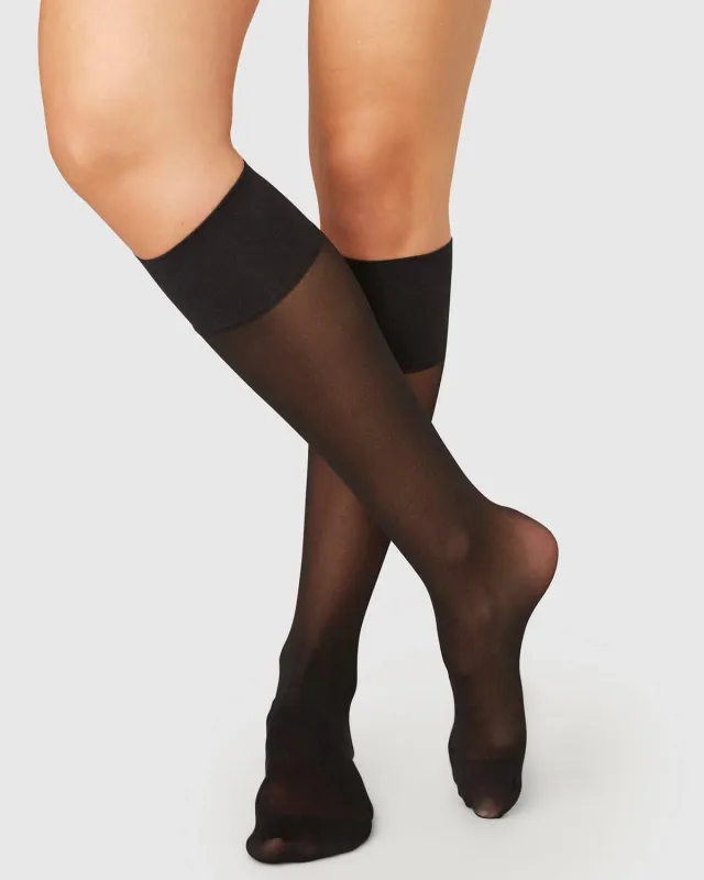 SWEDISH STOCKINGS 2 PACK ELIN KNEE-HIGHS BLACK sold by JAN 'N JUNE