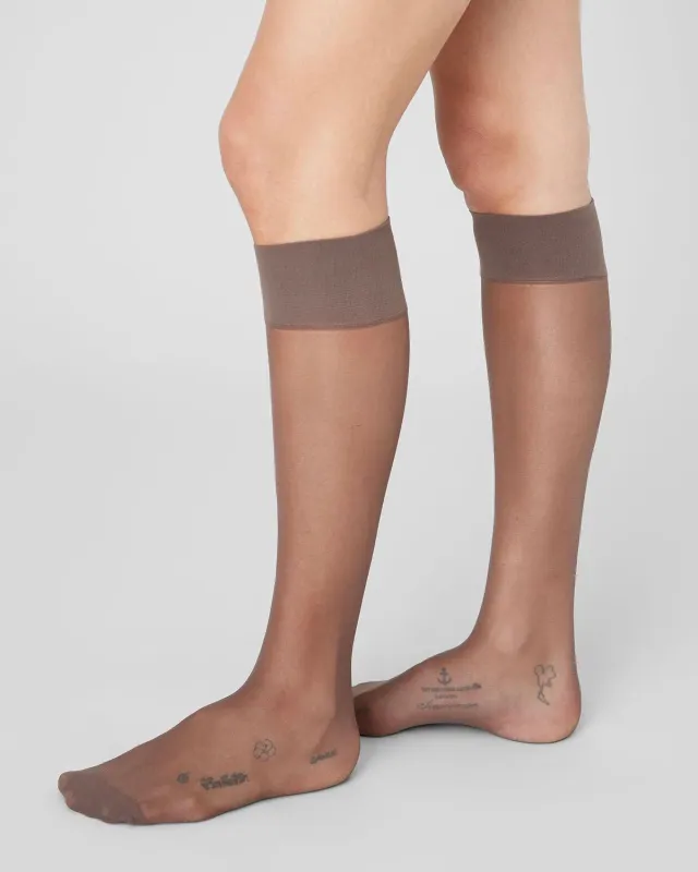 SWEDISH STOCKINGS 2 PACK ELIN KNEE-HIGHS DARK BROWN sold by JAN 'N JUNE