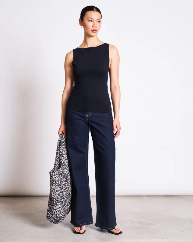 BOAT NECK TOP FELIS BLACK GOTS sold by JAN 'N JUNE