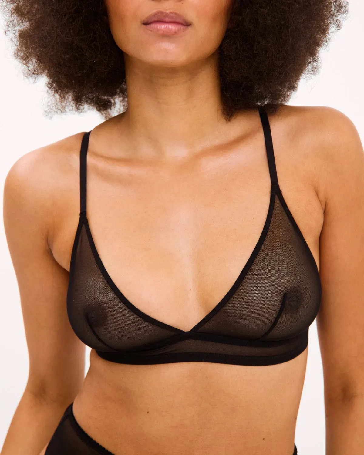 UNDERSTATEMENT MESH TRIANGLE BRALETTE BLACK sold by JAN 'N JUNE product image thumbnail 4