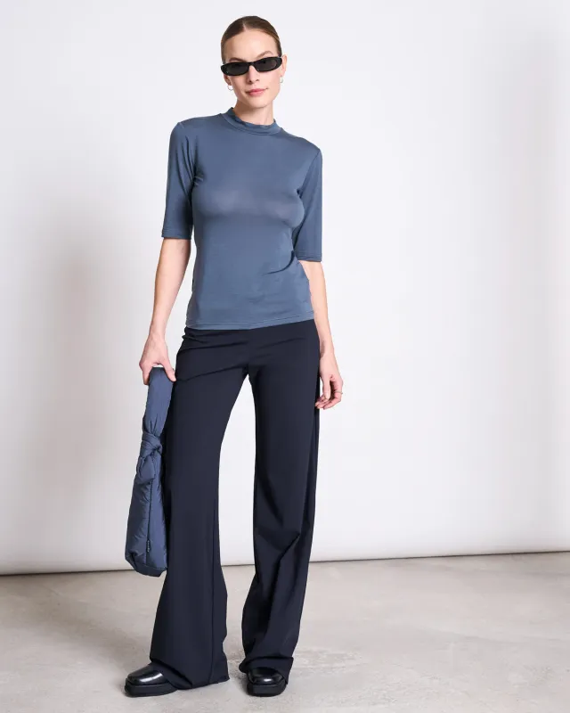 TENCEL™ LYOCELL HIGH-NECK T-SHIRT TARMA TURBULENCE sold by JAN 'N JUNE