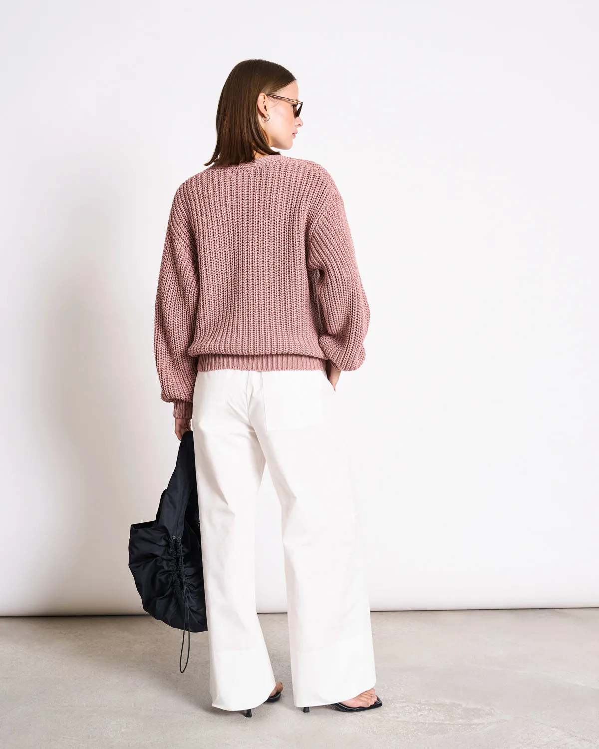 CHUNKY CARDIGAN LENA MAUVE GOTS sold by JAN 'N JUNE product image thumbnail 4