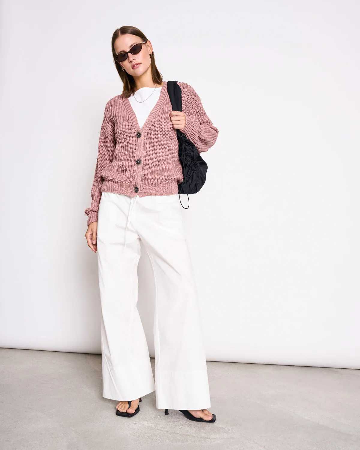 CHUNKY CARDIGAN LENA MAUVE GOTS sold by JAN 'N JUNE product image thumbnail 2