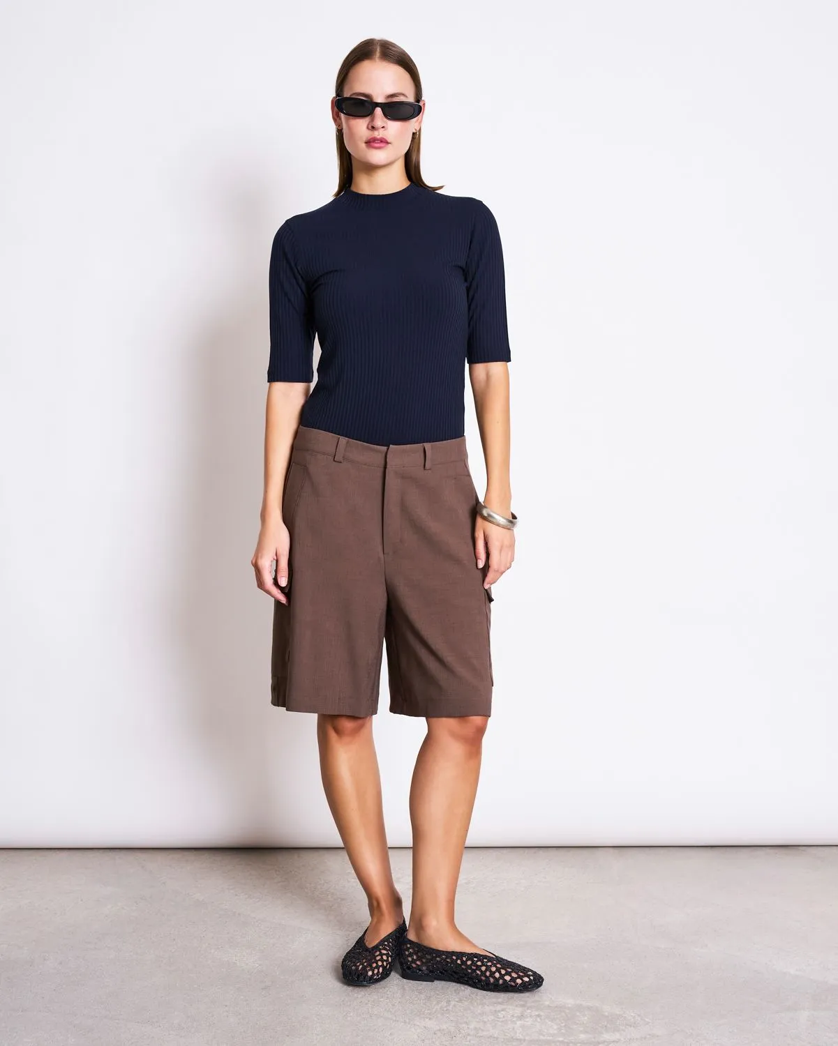 TENCEL™ LYOCELL RIB T-SHIRT NINA NIGHTFALL sold by JAN 'N JUNE