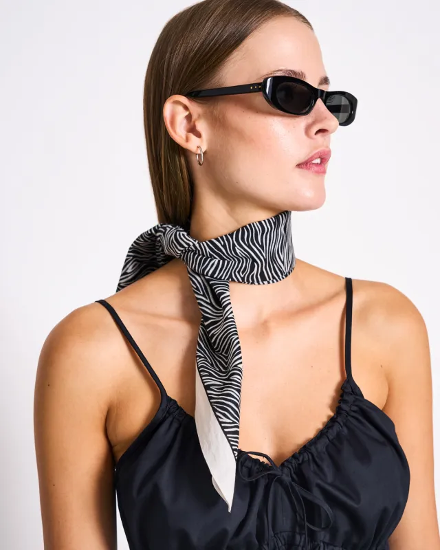 PRINTED COTTON SCARF VAD ZEBRA PRINT made by JAN 'N JUNE