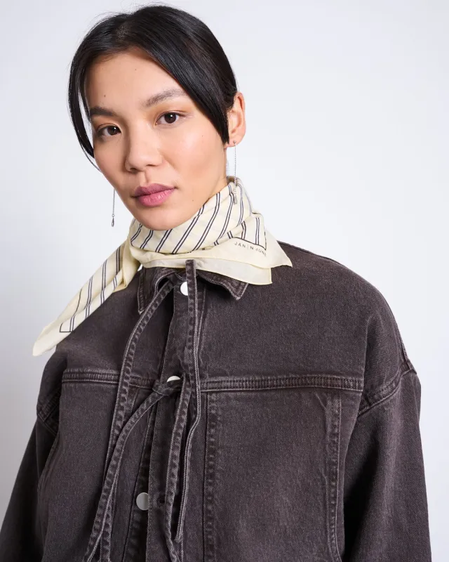 PRINTED COTTON SCARF VAD BUTTERMILK STRIPED sold by JAN 'N JUNE