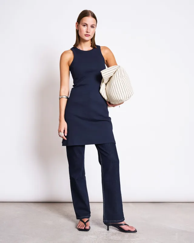 RIB MINI DRESS PORTO NIGHTFALL GOTS made by JAN 'N JUNE