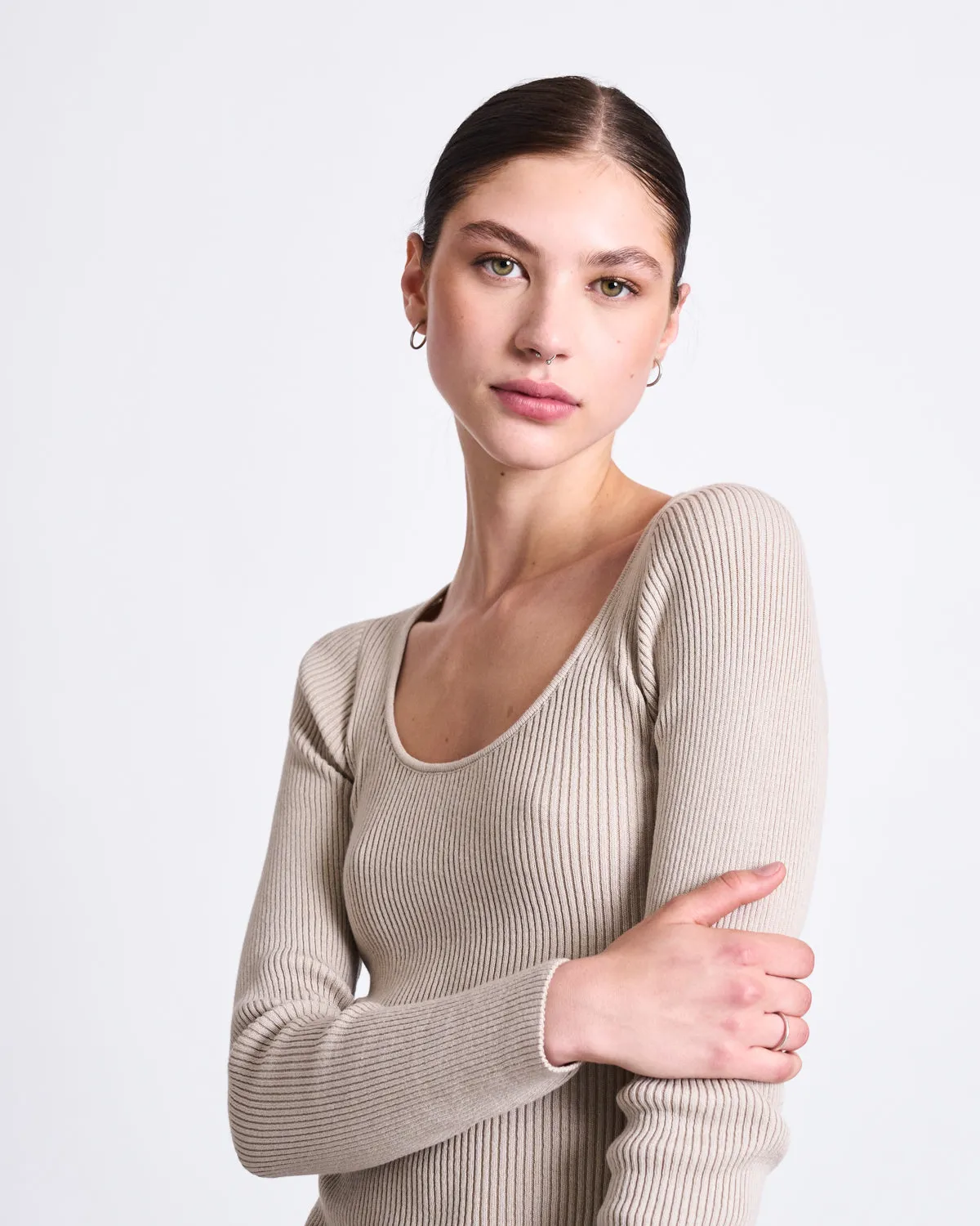 KNIT LONGSLEEVE TIGE IVORY GOTS sold by JAN 'N JUNE product image thumbnail 3