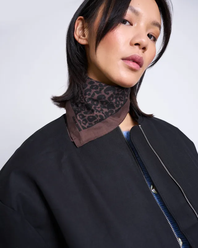 PRINTED COTTON SCARF VAD DARK LEO PRINT made by JAN 'N JUNE