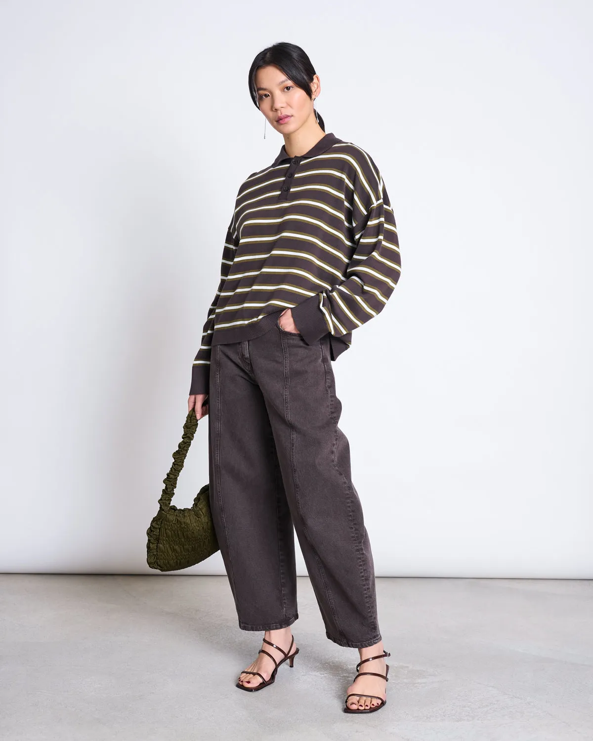 KNIT POLO SWEATER ETTA ZARTBITTER STRIPED GOTS sold by JAN 'N JUNE product image thumbnail 2