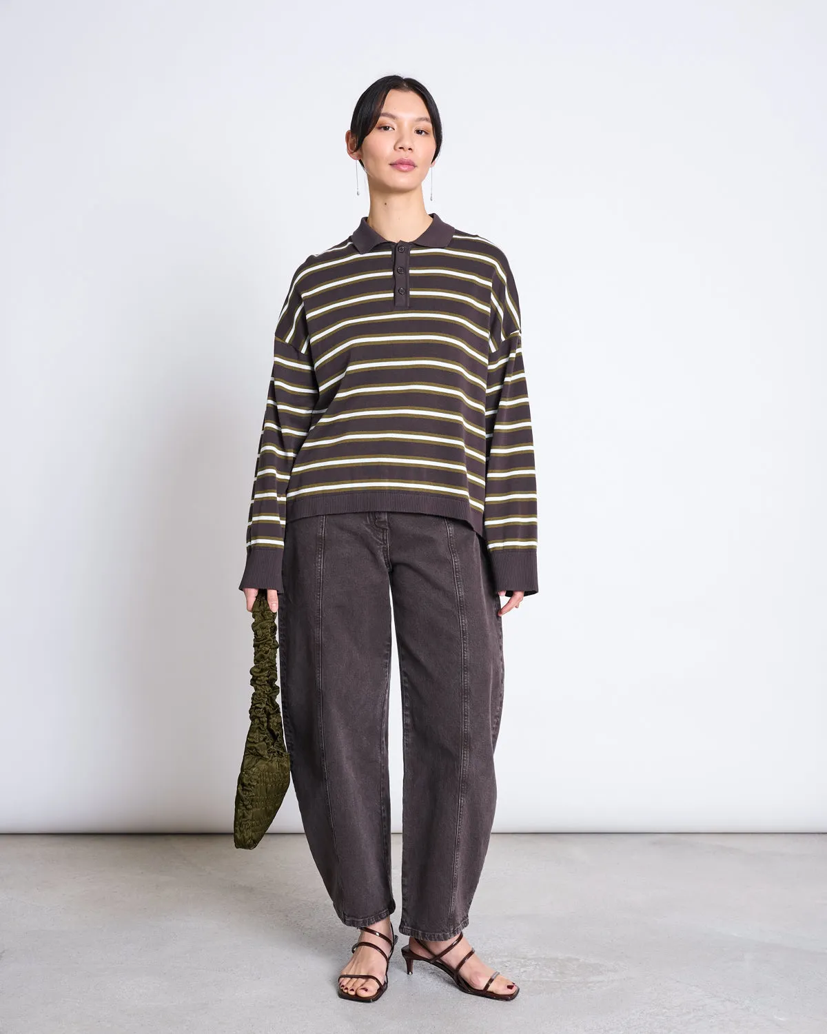 KNIT POLO SWEATER ETTA ZARTBITTER STRIPED GOTS sold by JAN 'N JUNE product image thumbnail 3