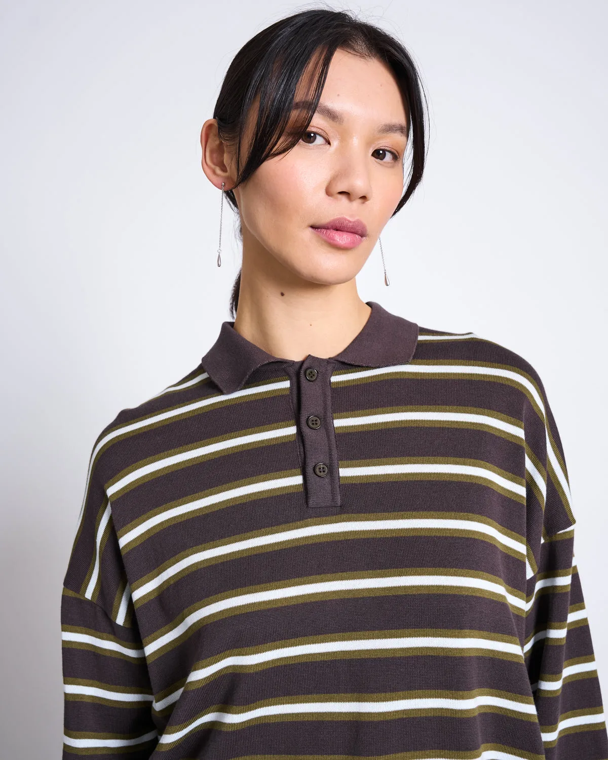 KNIT POLO SWEATER ETTA ZARTBITTER STRIPED GOTS sold by JAN 'N JUNE product image thumbnail 4