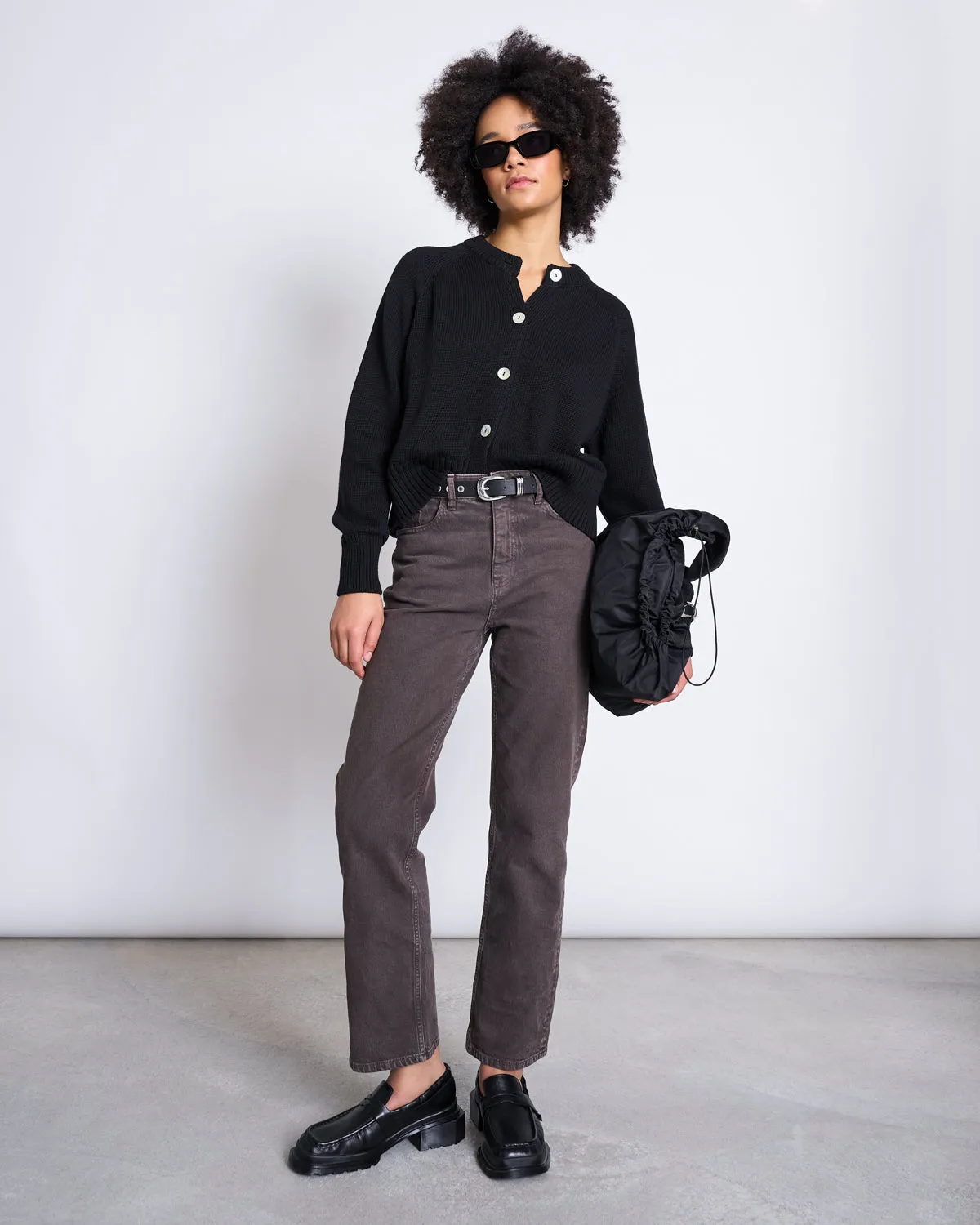 RELAXED CREWNECK CARDIGAN SIVIA BLACK GOTS sold by JAN 'N JUNE product image thumbnail 2