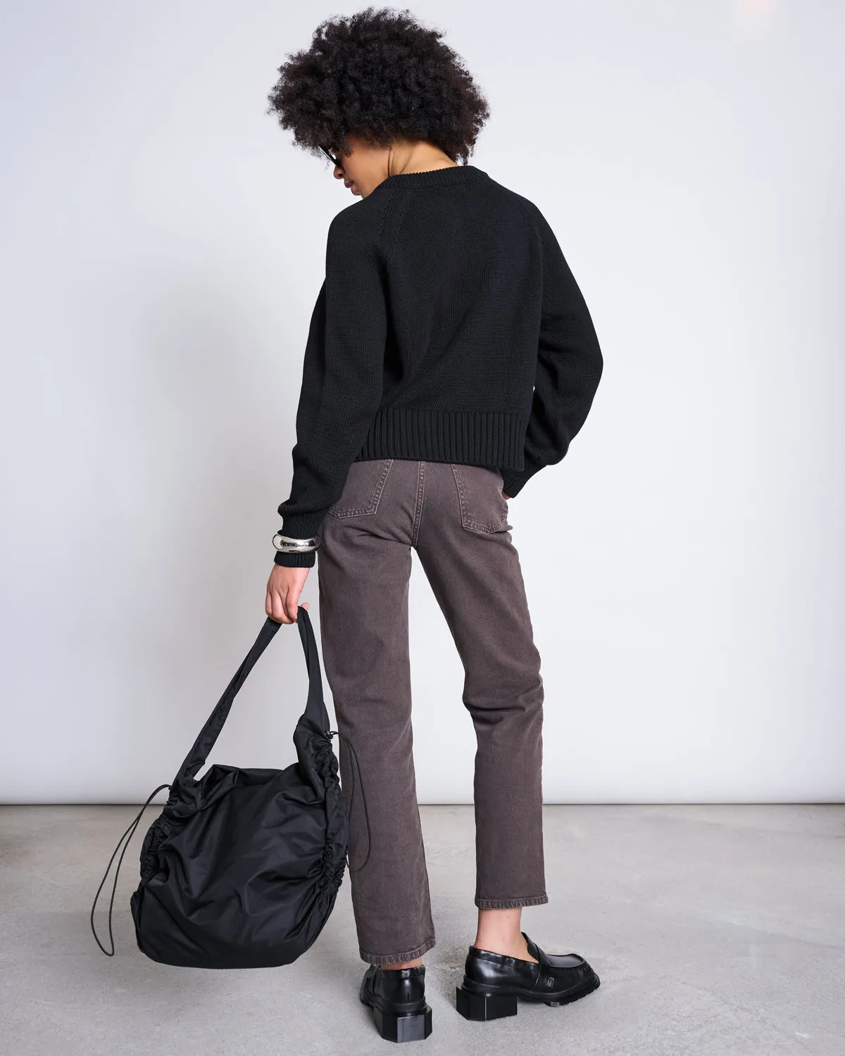RELAXED CREWNECK CARDIGAN SIVIA BLACK GOTS sold by JAN 'N JUNE product image thumbnail 4