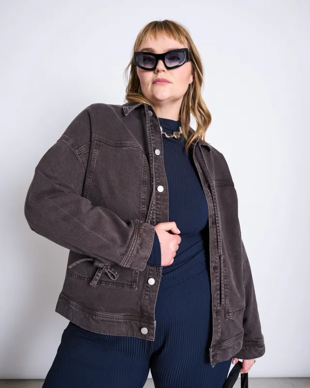 RELAXED DENIM JACKET FINA MUD GOTS made by JAN 'N JUNE