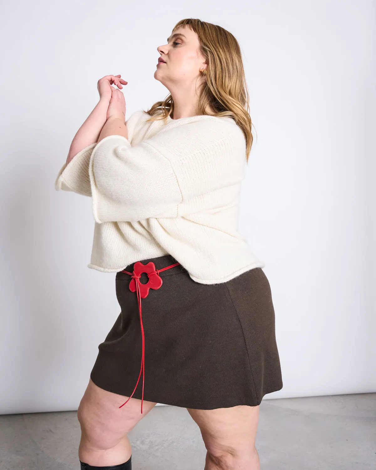 KNIT MINI SKIRT VANDO MUD GOTS sold by JAN 'N JUNE product image thumbnail 2