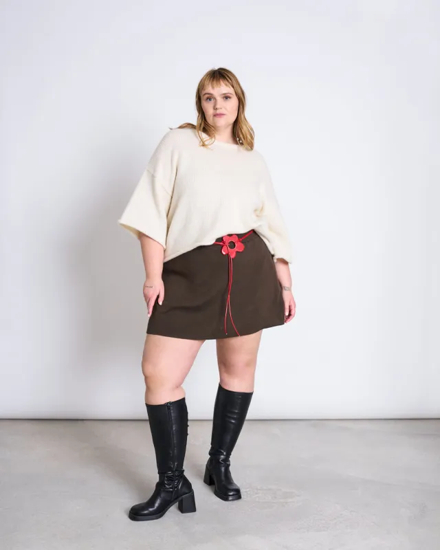 KNIT MINI SKIRT VANDO MUD GOTS made by JAN 'N JUNE