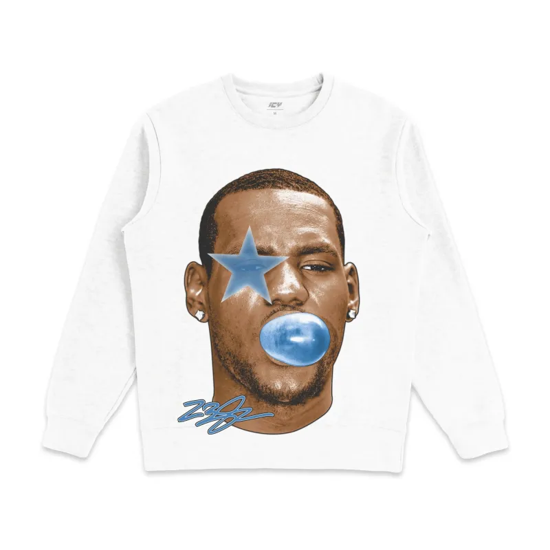 Lebron James Bubble Gum Graphic Crewneck Sweatshirt sold by WearIcy