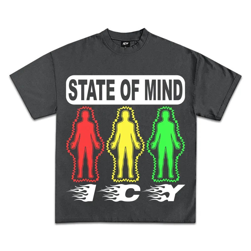 Icy State of Mind Vintage Grey Graphic T-Shirt sold by WearIcy