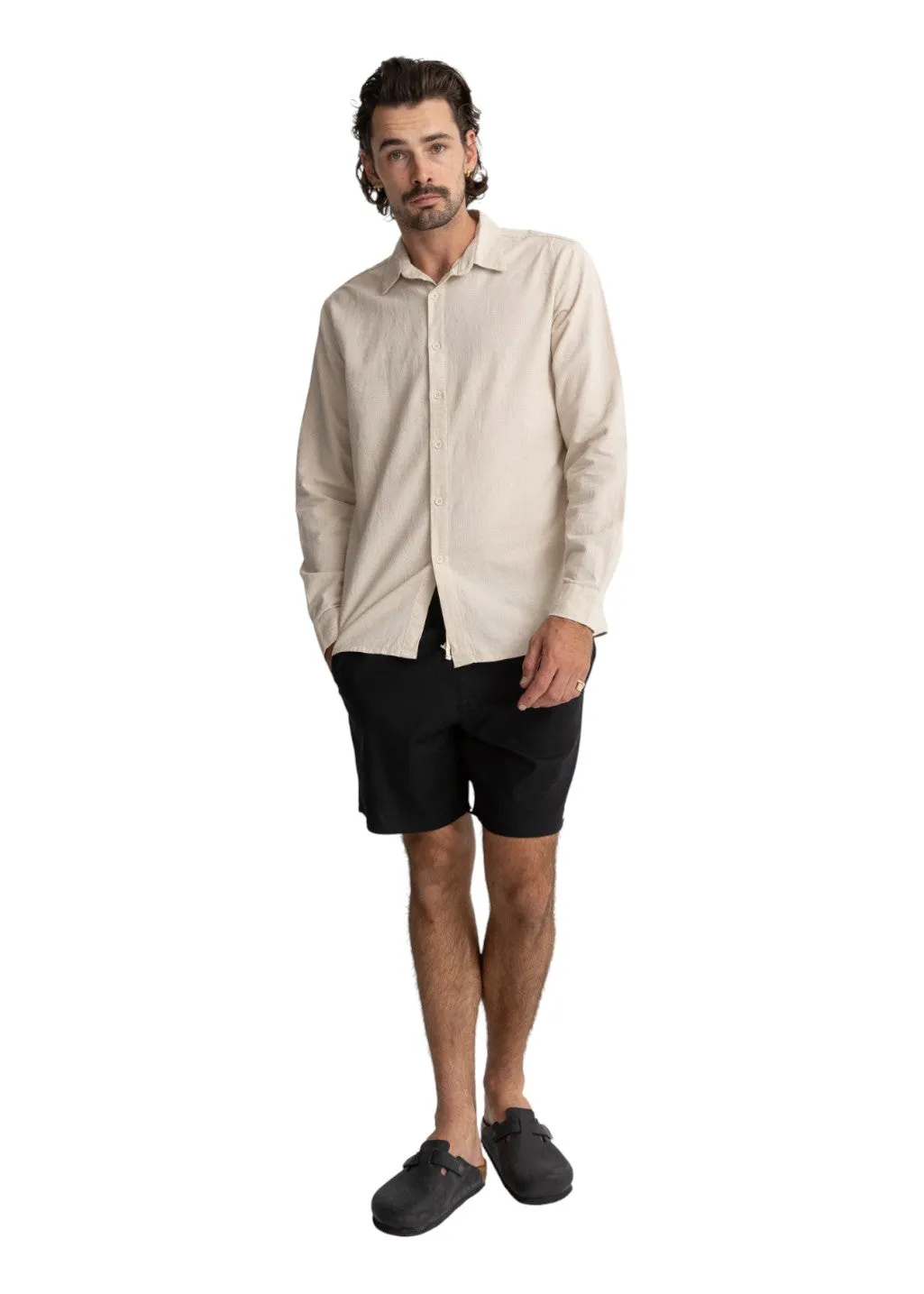 Rhythm - Classic Linen LS Shirt - Sand sold by Hardpressed Print Studio product image thumbnail 2