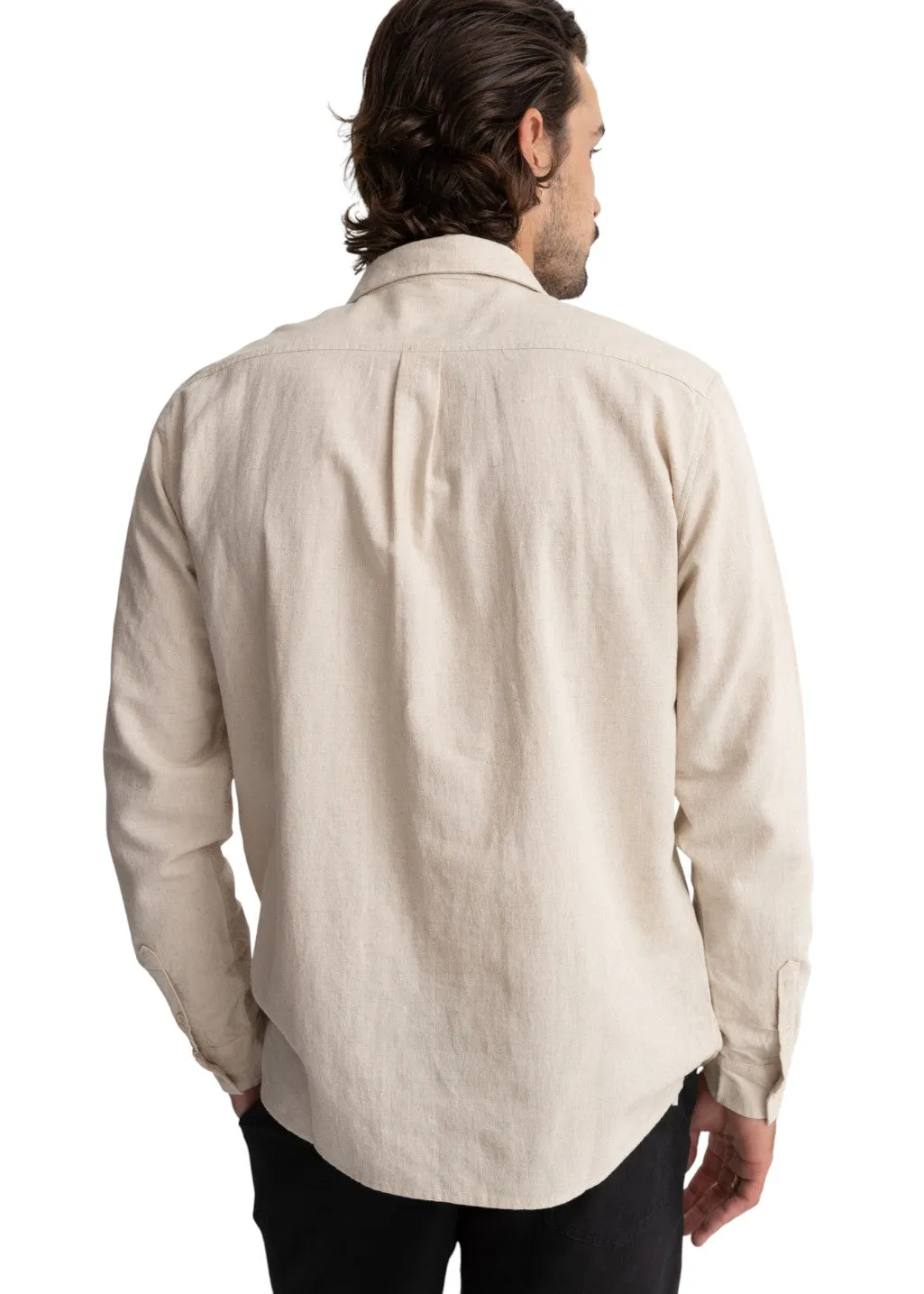 Rhythm - Classic Linen LS Shirt - Sand sold by Hardpressed Print Studio product image thumbnail 4