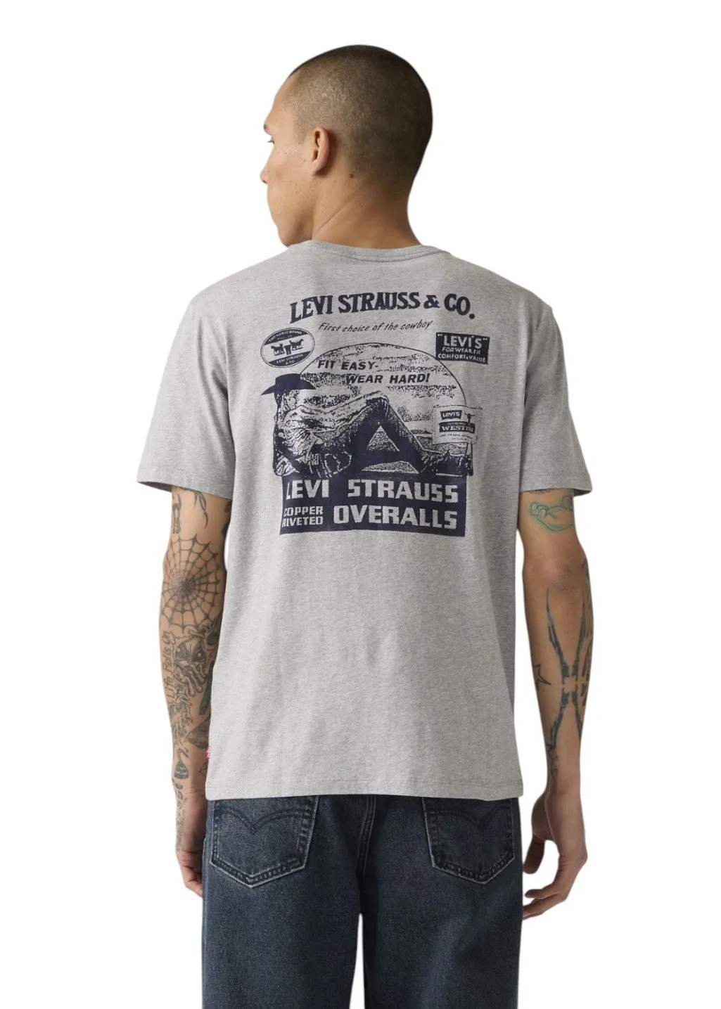 Levi's - Graphic Crewneck Tee - Fit Easy Poster Mid Tone Heather Grey sold by Hardpressed Print Studio product image thumbnail 4