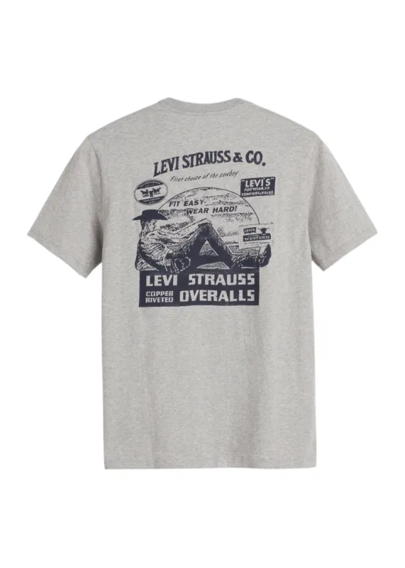 Levi's - Graphic Crewneck Tee - Fit Easy Poster Mid Tone Heather Grey made by Levi's